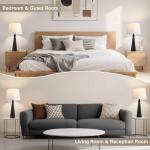 Set of 2 Touch Table Lamps with USB Ports