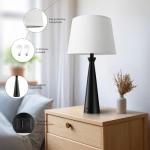 Set of 2 Touch Table Lamps with USB Ports
