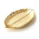 Gold Leaf Shaped Ceramic Jewelry Ring Dish