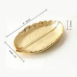 Gold Leaf Shaped Ceramic Jewelry Ring Dish