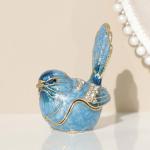 Hand-Painted Blue Bird Trinket Box Organizer