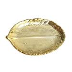 Gold Leaf Shaped Ceramic Jewelry Ring Dish