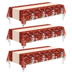 Childom 3 Pack Disposable Christmas Tablecloths