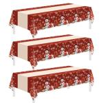 Childom 3 Pack Disposable Christmas Tablecloths