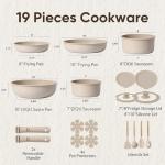 CAROTE 19-Piece Nonstick Cookware Set with Detachable Handles