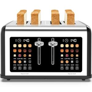 Touch Screen 4 Slice Toaster with Digital Timer