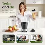 TOPZEE 1000W Personal Smoothie Blender with Travel Cups