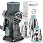 KEOUKE Hand Crank Cheese Grater with 3 Blades