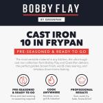 Bobby Flay 10” Pre-Seasoned Cast Iron Skillet