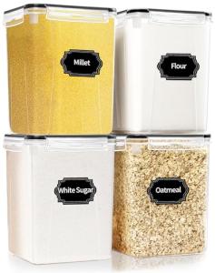 Large Airtight Food Storage Containers - 4 Pack