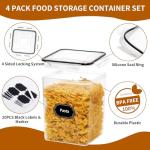 Large Airtight Food Storage Containers - 4 Pack