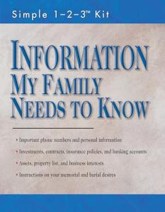 Family Info Organizer Kit - Simple 1-2-3