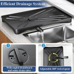 SNTD Dish Drying Rack for Kitchen Counter - Large Dish Rack with Drainboard, Rustproof Dish Drainer with Utensil Holder for Sink, Black