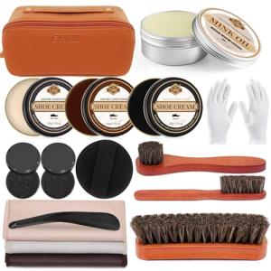 16PCS Leather Shoe Polish Kit with Brushes