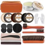 16PCS Leather Shoe Polish Kit with Brushes