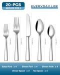 20-Piece Stainless Steel Silverware Set for 4