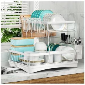 Large 2-Tier Dish Drying Rack with Utensil Holder