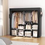 VTRIN 67-Inch Portable Wardrobe with Shelves and Rods