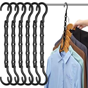 6 Pack Space-Saving Closet Organizers and Hangers
