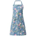 Floral Linen Apron for Women with Pockets