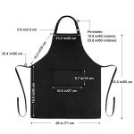 2 Pack Cotton Aprons with Pockets - Black