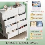 WLIVE 9-Drawer Fabric Storage Tower for Bedroom