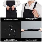 2 Pack Cotton Aprons with Pockets - Black