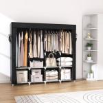 VTRIN 67-Inch Portable Wardrobe with Shelves and Rods