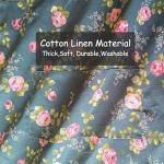 Floral Linen Apron for Women with Pockets