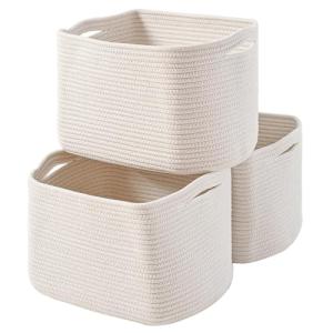 Woven Cotton Rope Storage Baskets - 3 Pack