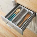 Large Non-Slip Utensil Tray Organizer, White