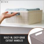 BINO Woven Plastic Baskets - 5-Pack Natural