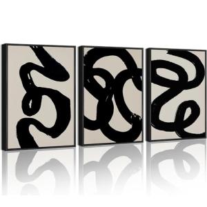 Black Abstract Minimalist Canvas Art 11x14in