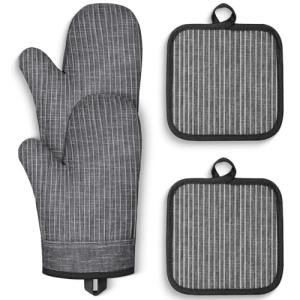 Silicone Oven Mitts and Pot Holders Set