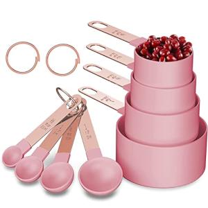 Rose Gold Measuring Cups and Spoons Set, 8 Piece