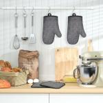 Silicone Oven Mitts and Pot Holders Set