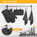 6-Piece Heat Resistant Oven Mitts and Towels Set