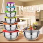Colorful Airtight Mixing Bowls with Grater Attachments