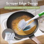 Amazer Dish Brush with Handle, 2 Pack Kitchen Scrub Brushes for Cleaning, Dish Scrubber with Stiff Bristles for Sink, Pots, Pans
