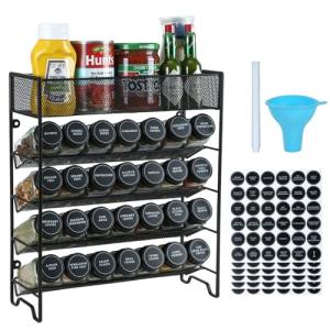 Skiileor 28-Jar Spice Rack Organizer Set