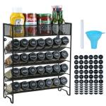 Skiileor 28-Jar Spice Rack Organizer Set