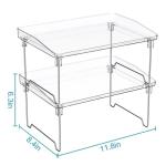 2-Pack Stackable Clear Cabinet Organizer Shelves