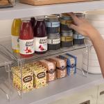 2-Pack Stackable Clear Cabinet Organizer Shelves