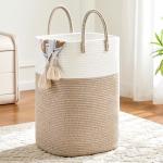 Woven Cotton Rope Laundry Hamper - 60L Brown