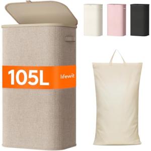 Lifewit 105L Tall Laundry Basket with Lid