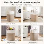 Woven Cotton Rope Laundry Hamper - 60L Brown