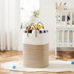 Woven Cotton Rope Laundry Hamper - 60L Brown