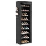 VILICK 10-Tier Shoe Rack with Cover and Pockets
