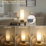 Dimmable Touch Table Lamp with Fabric Shade