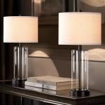 Kyrid 23.5'' Glass Table Lamps with USB Ports